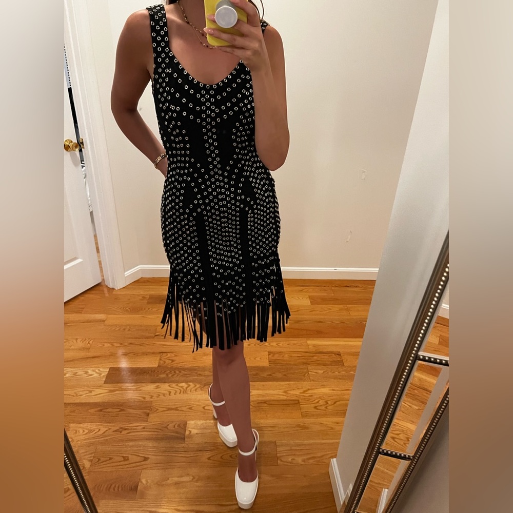 Like New Factory Legerbabe Bandage Black Dress Fringe Bottom